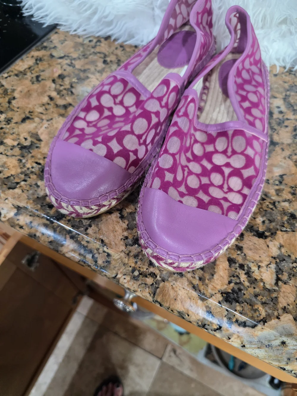 Coach Women's Purple Signature Espadrille Flats